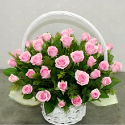 Soft Pink - 36 Stems In Basket
